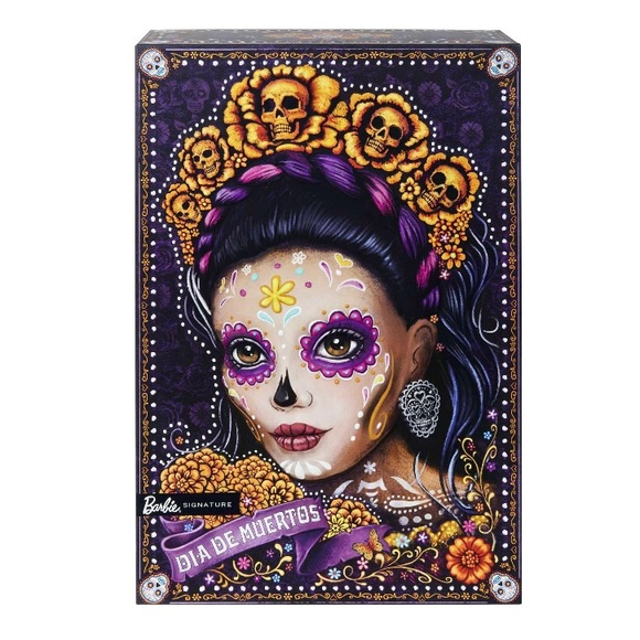 2021 Barbie Signature Dia De Muertos Collectible Doll-Embroidered Dress & Crown - Picture 6 of 6